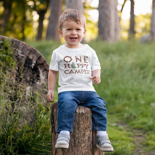 Een Happy Camper Baby T-shirt voor Camping Theme P