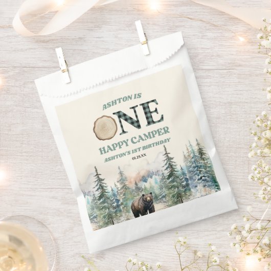 EEN Happy Camper Beer 1e verjaardagsfeestje Bedankzakje (Geknipt)