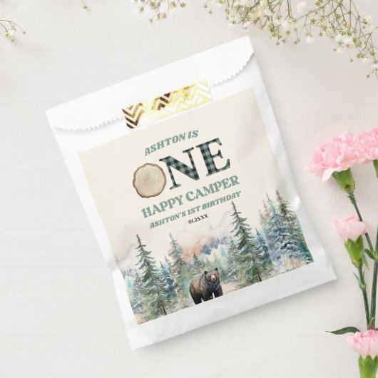 EEN Happy Camper Beer 1e verjaardagsfeestje Bedankzakje (Gezegeld)