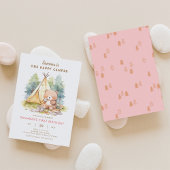 Een Happy Camper Beer Meisje Verjaardagsuitnodigin Kaart