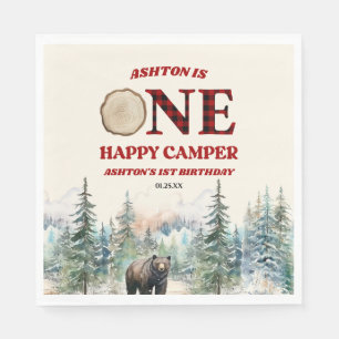 EEN Happy Camper Beer Rood 1e Verjaardagsfeest Servet