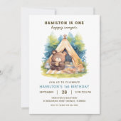 Een Happy Camper Beer Verjaardagsuitnodiging 7 Kaart (Voorkant)