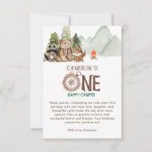 Een Happy Camper Beer Wonderland 1e verjaardag Bedankkaart (Voorkant)