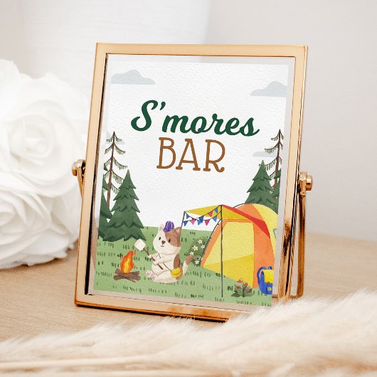 Eén Happy Camper Birthday Camping S'mores Bar Poster