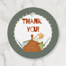 Een Happy Camper Birthday Cirkel Dank u Label