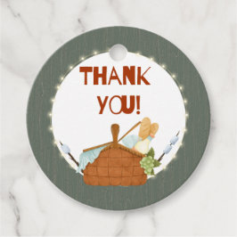 Een Happy Camper Birthday Cirkel Dank u Label