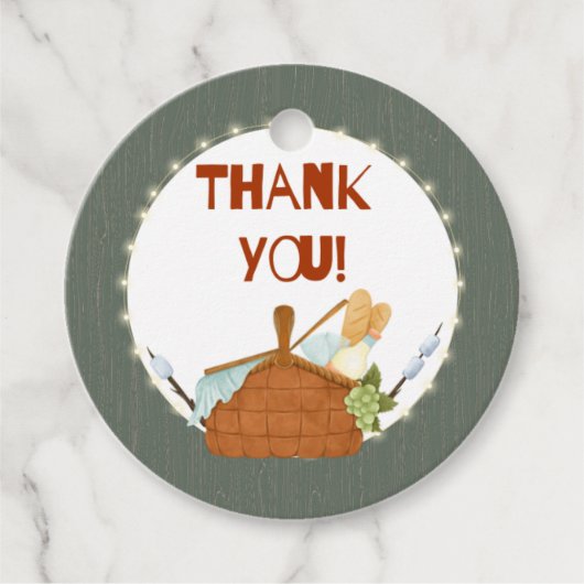 Een Happy Camper Birthday Cirkel Dank u Label (Voorkant)