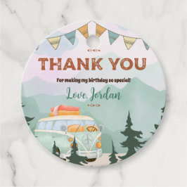 Een Happy Camper Birthday Cirkel Dank u Label