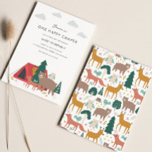 Eén Happy Camper Birthday-uitnodiging