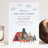 Eén Happy Camper Birthday-uitnodiging Kaart