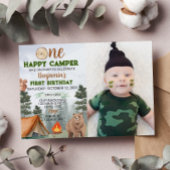 Eén Happy Camper Birthday-uitnodiging Kaart