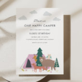 Eén Happy Camper Birthday-uitnodiging Kaart