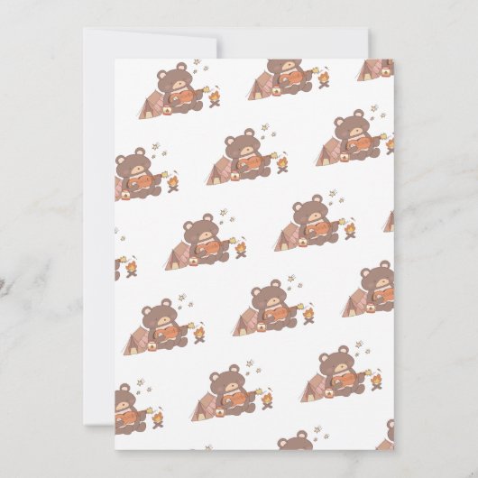 Eén Happy Camper Birthday-uitnodiging Kaart (Achterkant)