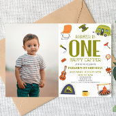Een Happy Camper Camping 1e Eerste Verjaardagsfees Kaart