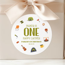 Een Happy Camper Camping 1e Eerste Verjaardagsfees