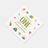 Een Happy Camper Camping 1e Eerste Verjaardagsfees Servet (Hoek)