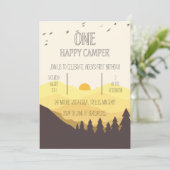 EEN Happy Camper Camping Eerste Verjaardag Uitnodi Kaart (Staand voorkant)