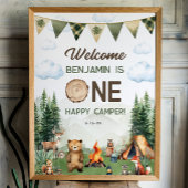 Een Happy Camper Eerste Verjaardag 18x24 Welkomstb Poster
