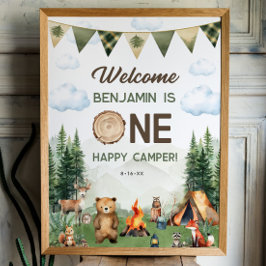 Een Happy Camper Eerste Verjaardag 18x24 Welkomstb Poster