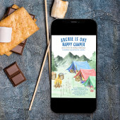 Een Happy Camper Eerste Verjaardag Camping Kaart