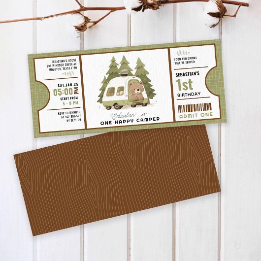 Een Happy Camper eerste verjaardagskaartje Kaart