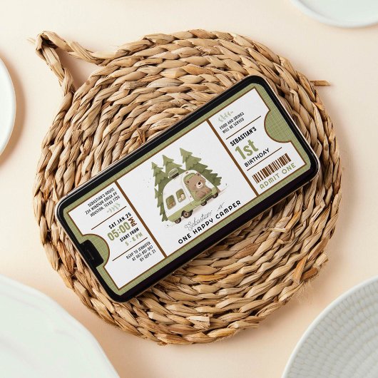 Een Happy Camper eerste verjaardagskaartje Kaart