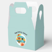 Eén Happy Camper First Birthday Camper Outdoor Bedankdoosjes (Geopend)