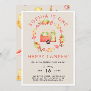 Een Happy Camper First Birthday Party Kaart