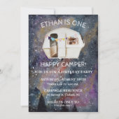 Een Happy Camper First Birthday Party Kaart (Voorkant)