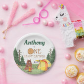 Een Happy Camper First Birthday Party Papieren Bordje (Feest)