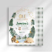 Eén Happy Camper First Birthday-uitnodiging Kaart