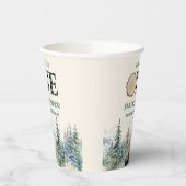 EEN Happy Camper Groen Beer 1e Verjaardagsfeest Papieren Bekers (Links)