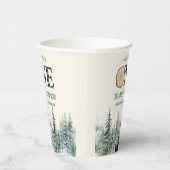 EEN Happy Camper Groen Beer 1e Verjaardagsfeest Papieren Bekers (Rechts)