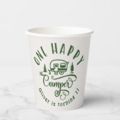 Een Happy Camper groene minimalist 1e verjaardag Papieren Bekers (Voorkant)
