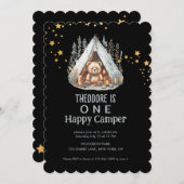 Een Happy Camper Leuke Hemelse Beer Verjaardag Kaart (Voorkant / Achterkant)