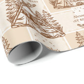 Een Happy Camper Mountain Forest 1e verjaardag Cadeaupapier (Rol Hoek)