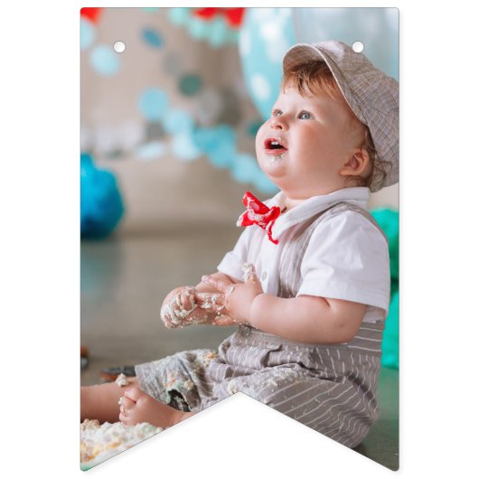 Een Happy Camper Mountain Forest 1e verjaardag Vlaggetjes (Tweede vlag)