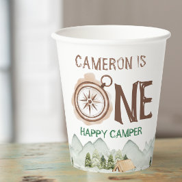 Een Happy Camper Mountains 1e verjaardag Papieren Bekers