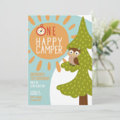 Een Happy Camper Outdoor Eerste Dag Kaart (Staand voorkant)