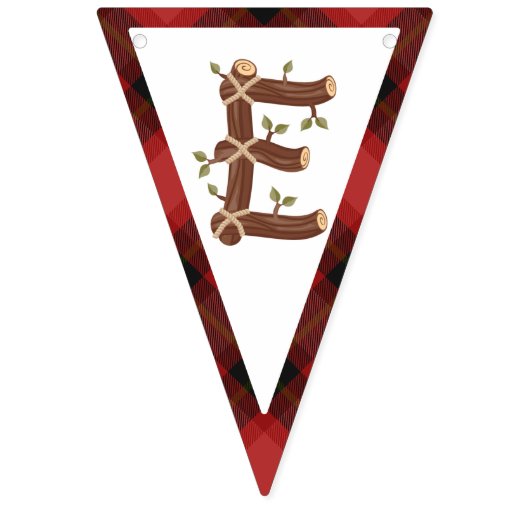 Een Happy Camper Red Buffalo Plaid 1e Verjaardag Vlaggetjes (Derde vlag)