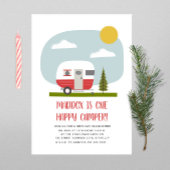 Een Happy Camper Red Trailer Birthday Kaart