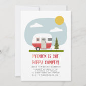 Een Happy Camper Red Trailer Birthday Kaart (Voorkant)