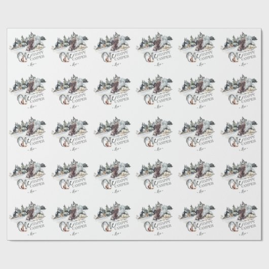 Een Happy Camper Rustic Birthday Party Cadeaupapier (Vlak)