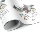 Een Happy Camper Rustic Birthday Party Cadeaupapier (Rol Hoek)