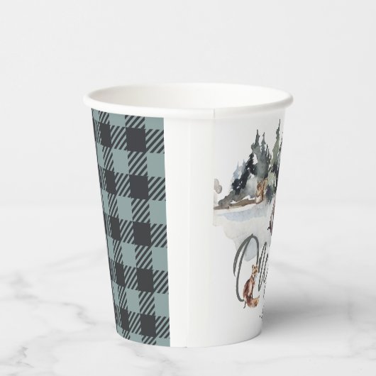 Een Happy Camper Rustic Birthday Party Papieren Bekers (Rechts)