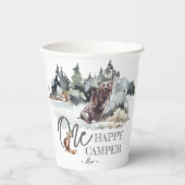 Een Happy Camper Rustic Birthday Party Papieren Bekers (Voorkant)