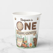 Een Happy Camper Rustieke Verjaardag Paper Cups Papieren Bekers (Achterkant)