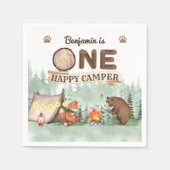 Een Happy Camper Rustieke Verjaardags Servetten (Voorkant)
