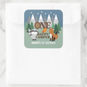 Een Happy Camper Schattige Woodland Animals Favor Vierkante Sticker (Tas)