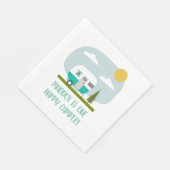 Een Happy Camper Turquoise Trailer Birthday Servet (Hoek)